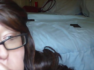 Milf with glasses suck dick and get facial