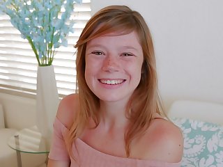 Interview Cute Teen Redhead With Freckles Orgasms During Casting POV