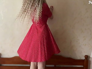 Russisch White ass in a red dress loves anal. FeralBerryy